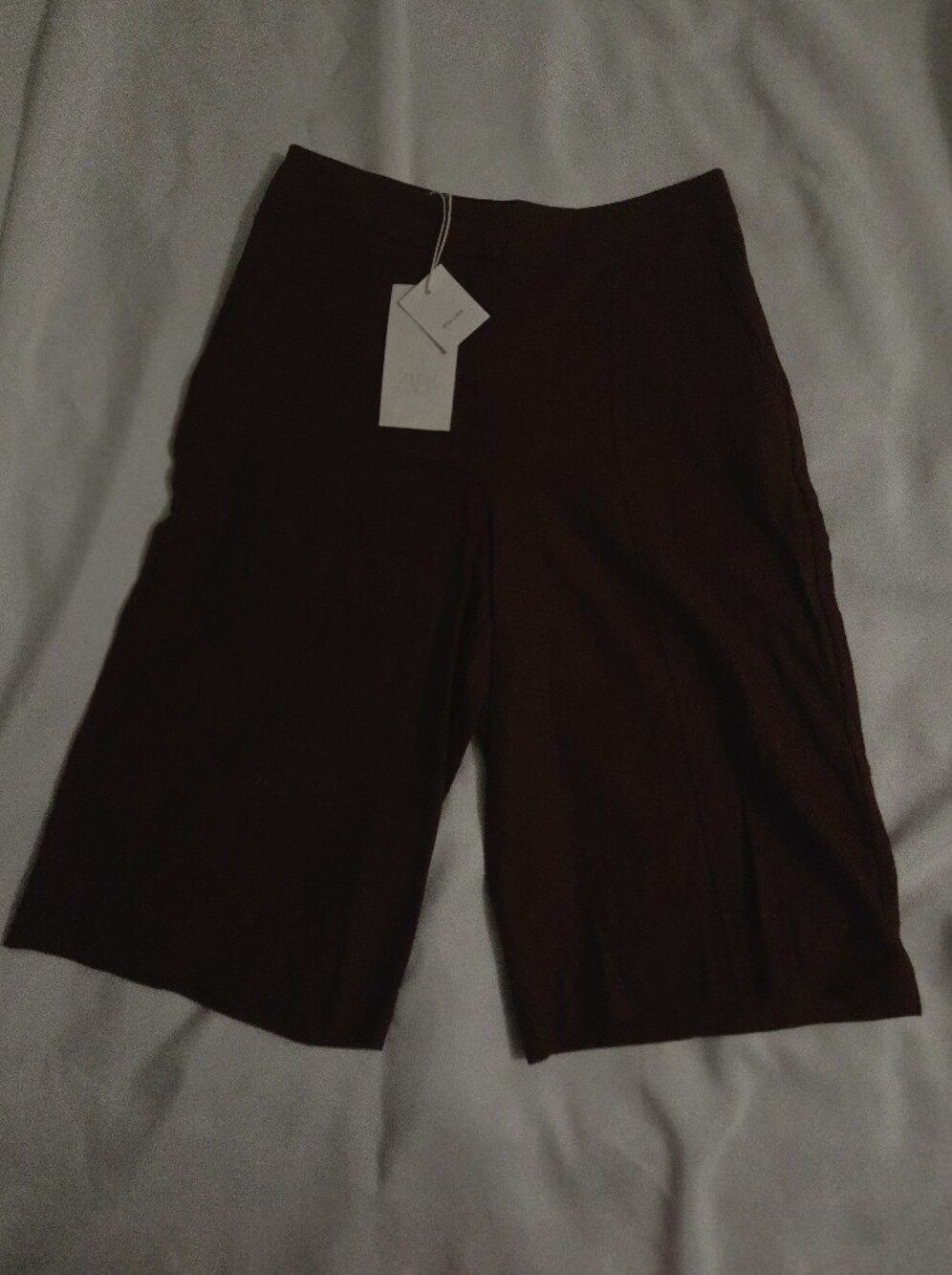 Zara Women's Wide-Leg Pants in Deep Brown